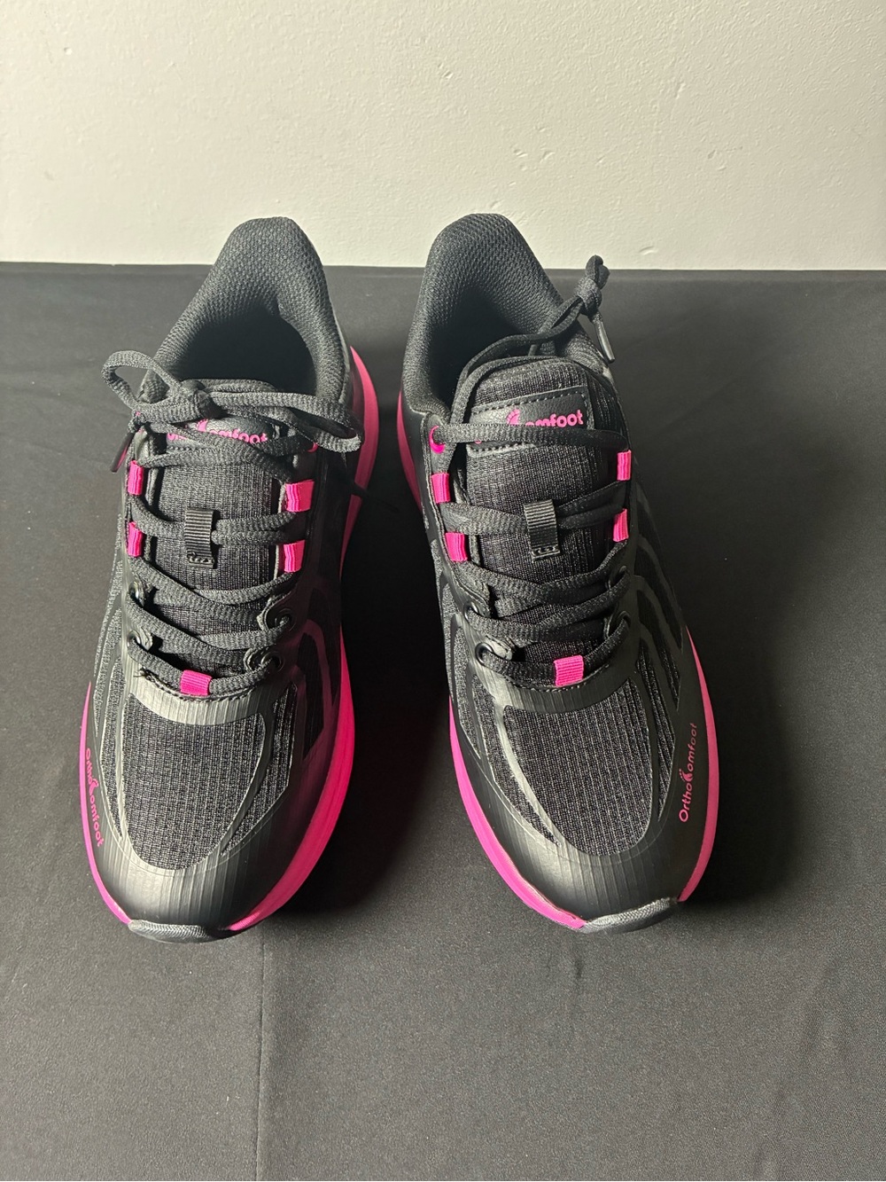 Women’s Athletic Sneakers - Black with Pink Accents